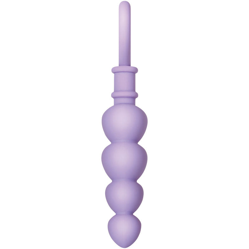 Evolved Sweet Treat Purple Beaded Butt Plug with Handle