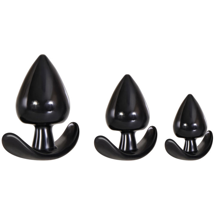 Evolved Anal Delights - Black Butt Plugs - Set of 3 Sizes