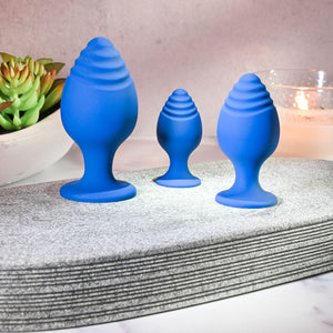 Evolved Get Your Groove On - Blue Butt Plugs - Set of 3 Sizes