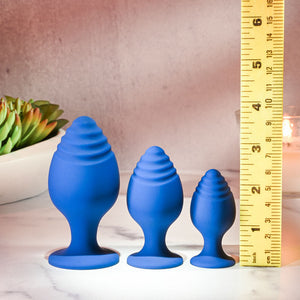 Evolved Get Your Groove On - Blue Butt Plugs - Set of 3 Sizes