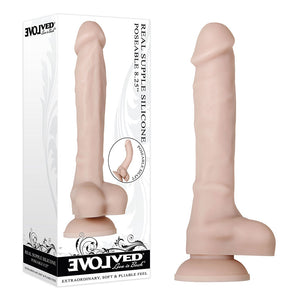 Evolved Real Supple Poseable 8.25 Inch Flesh Dong