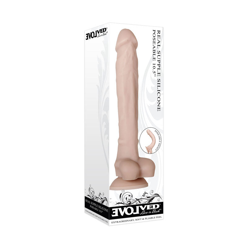 Evolved Real Supple Poseable 10.5 Inch Flesh Dong