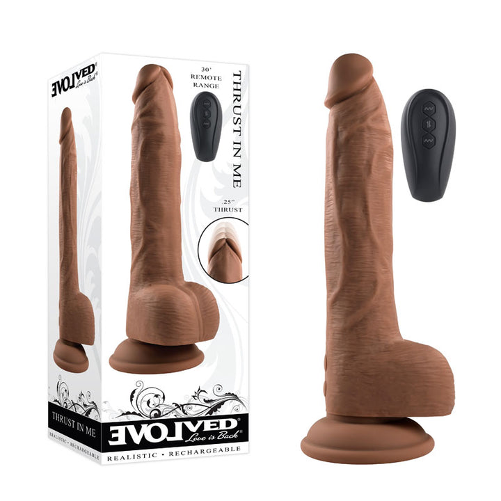 Evolved Thrust In Me 9 Inch Dong with Remote - Brown