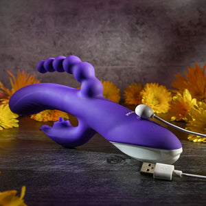 Evolved Lick Me Triple Stim Vibrator - Purple