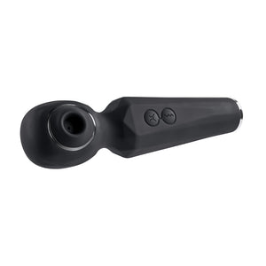 Evolved Rainbow Sucker Massage Wand with Suction Tip - Black