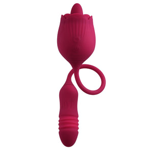 Evolved Wild Rose Thrusting Bullet with Tongue-Flicking Rose - Red
