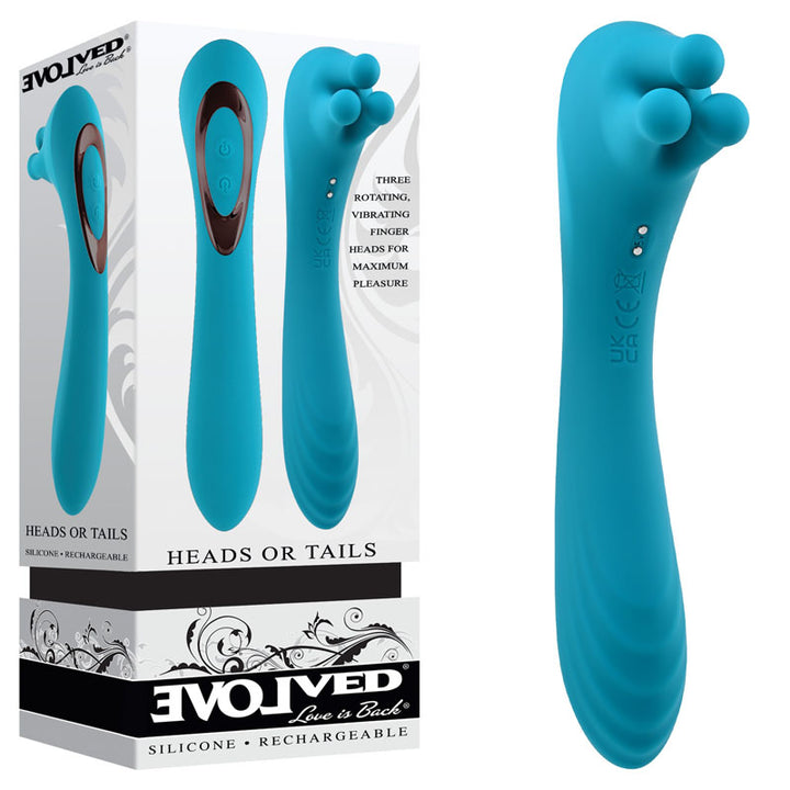 Evolved Heads Or Tails Dual Ended Massager - Blue