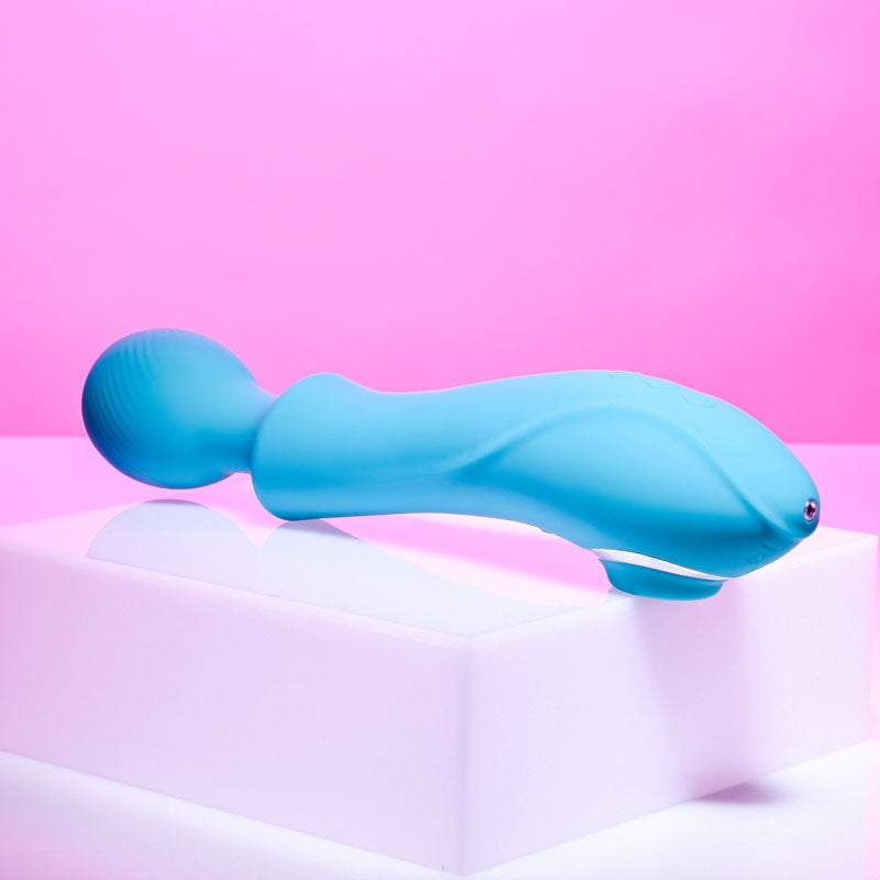 Evolved Wanderful Sucker Massage Wand with Suction - Blue