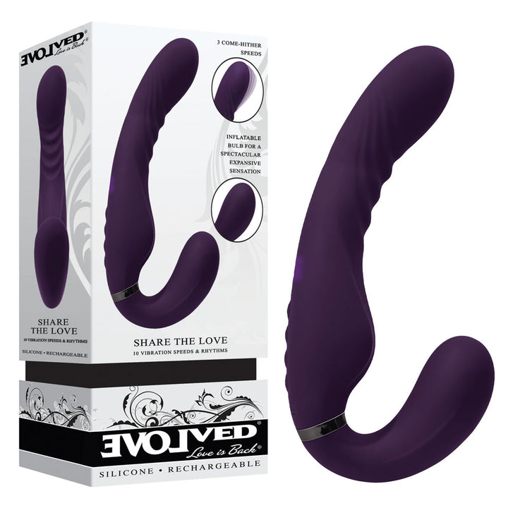 Evolved Share The Love - Vibrating Inflatable Strapless Strap-On - Purple