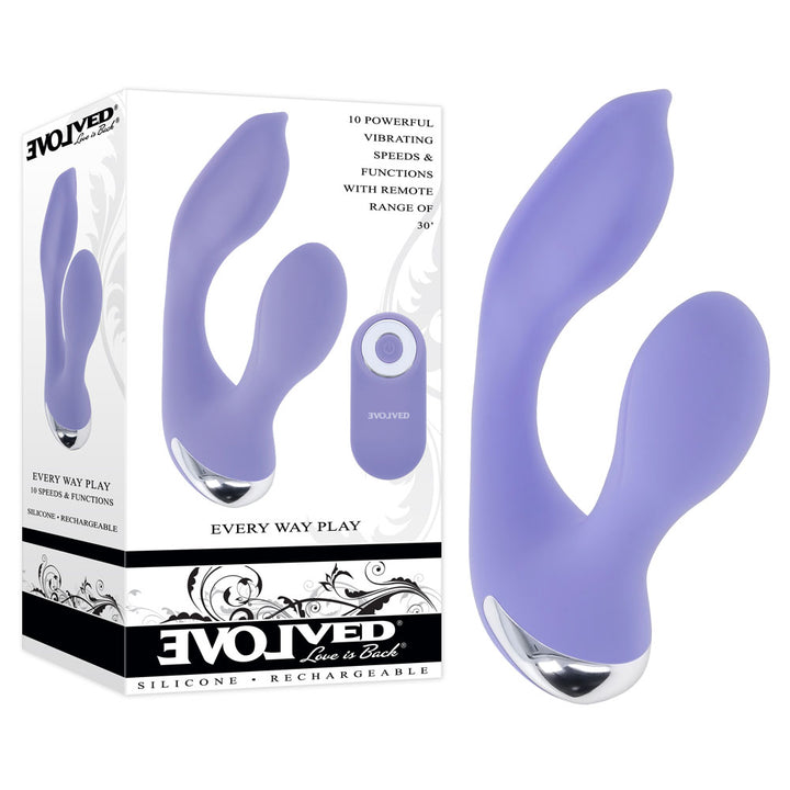 Evolved Every Way Play - Rabbit Vibrator with Remote - Purple