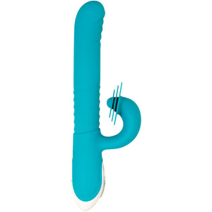 Evolved The Show Stopper Thrusting Rabbit Vibrator - Teal