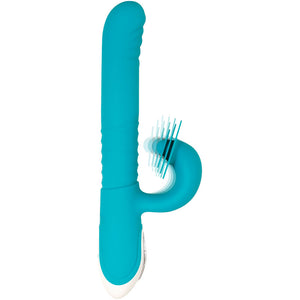 Evolved The Show Stopper Thrusting Rabbit Vibrator - Teal