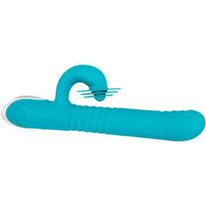 Evolved The Show Stopper Thrusting Rabbit Vibrator - Teal