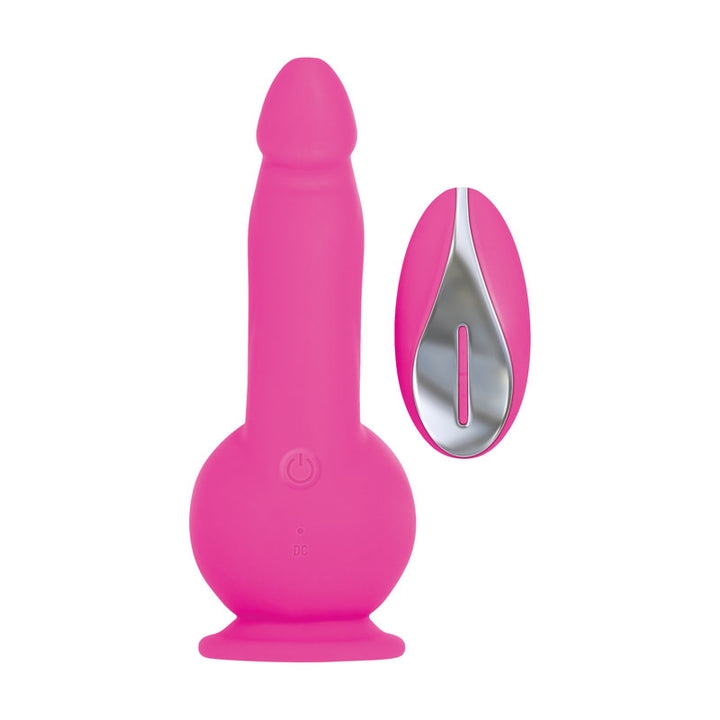 Evolved Ballistic - Pink -Vibrating Dong with Balls Motor & Remote