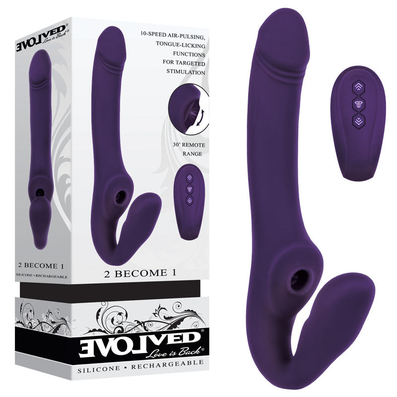 Evolved 2 Become 1 - Strapless Strap-On with Remote Control - Purple