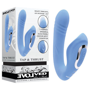Evolved Tap & Thrust Dual Vibrator - Blue