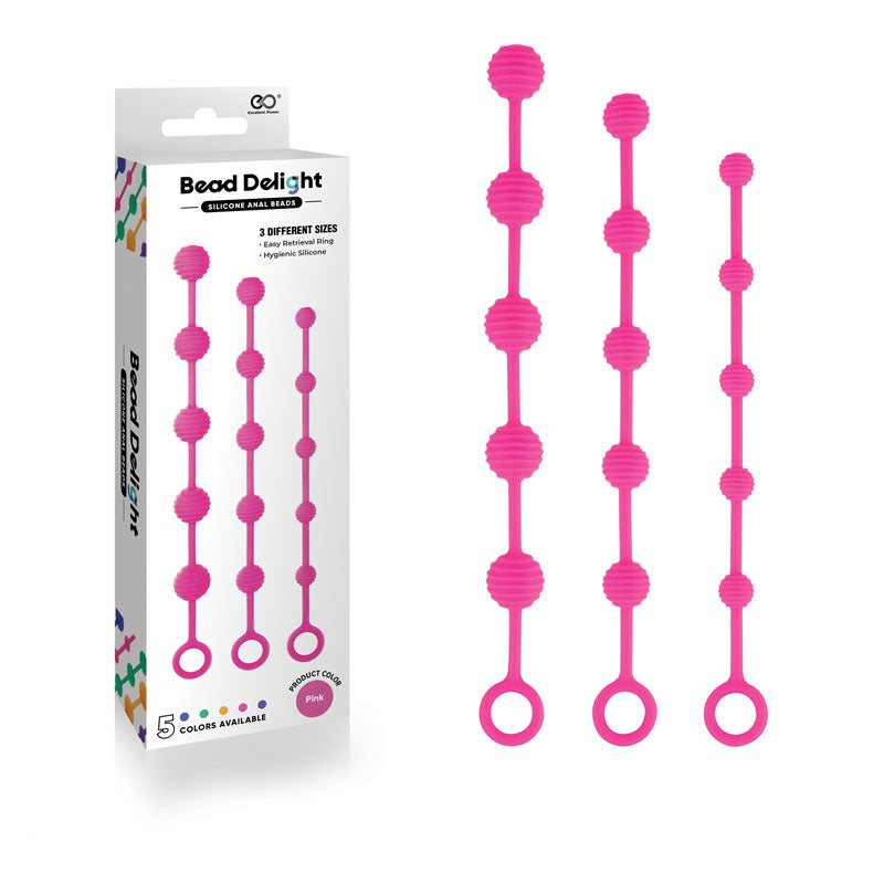 Bead Delight Pink Anal Beads - Set of 3 Sizes