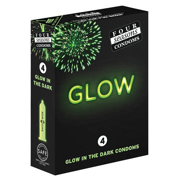 Glow N' Dark Lubricated Condoms - 4 Pack