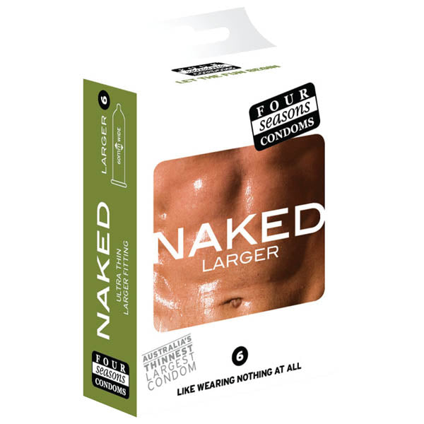 Naked Larger Fitting Lubricated Condoms - 6 Pack