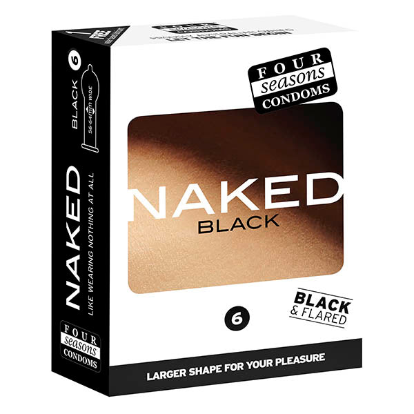 Four Seasons Naked Ultra Thin Black Condoms - 6 Pack
