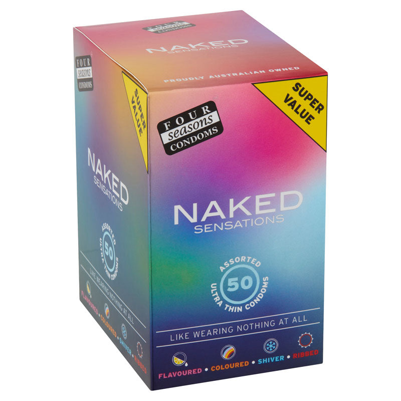 Four Seasons Naked Sensations - Ultra Thin Lubricated Condoms - 50 Pack