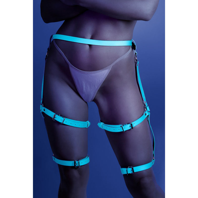 Glow Buckle Up Leg Harness - Blue - OS