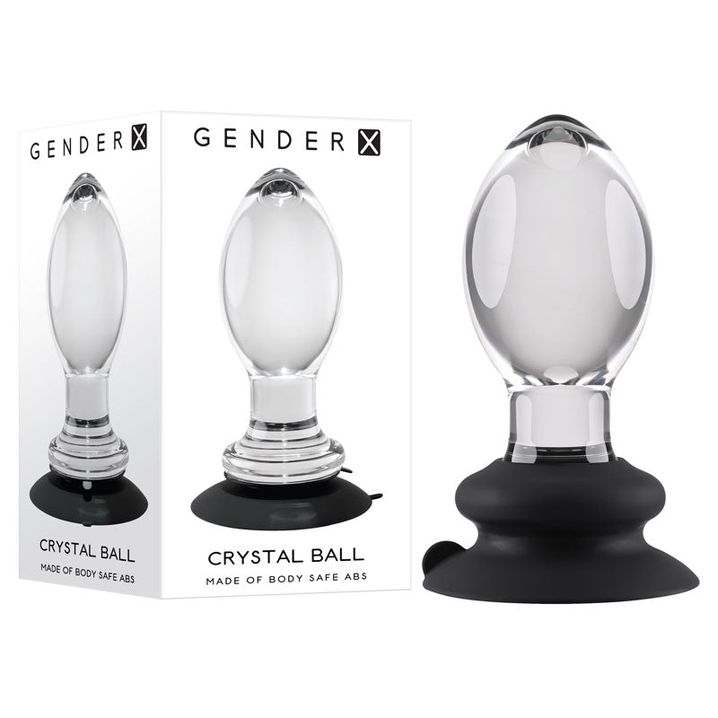Gender X Crystal Ball Butt Plug with Suction Base - Clear