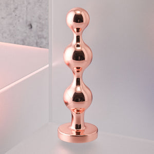 Gender X Gold Digger - Small Rose Gold Butt Plug with Black Gem Base