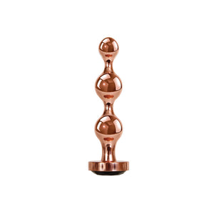 Gender X Gold Digger - Small Rose Gold Butt Plug with Black Gem Base