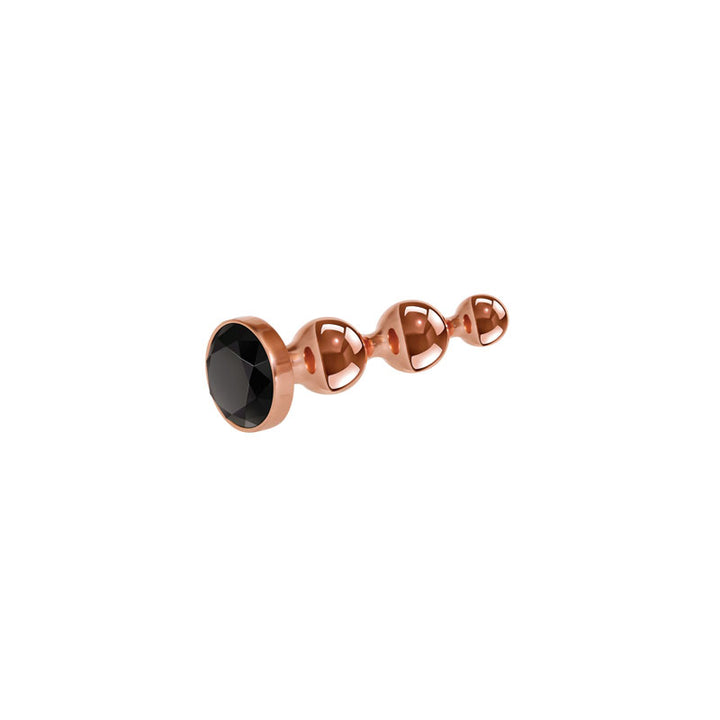 Gender X Gold Digger - Small Rose Gold Butt Plug with Black Gem Base