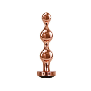 Gender X Gold Digger - Medium Rose Gold Butt Plug with Black Gem Base