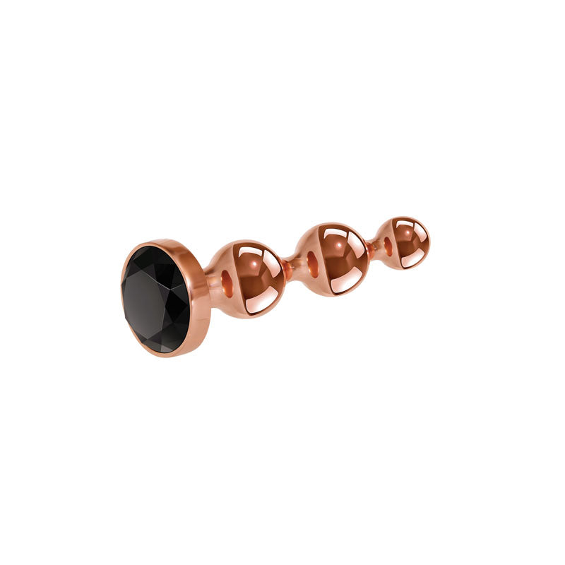 Gender X Gold Digger - Medium Rose Gold Butt Plug with Black Gem Base