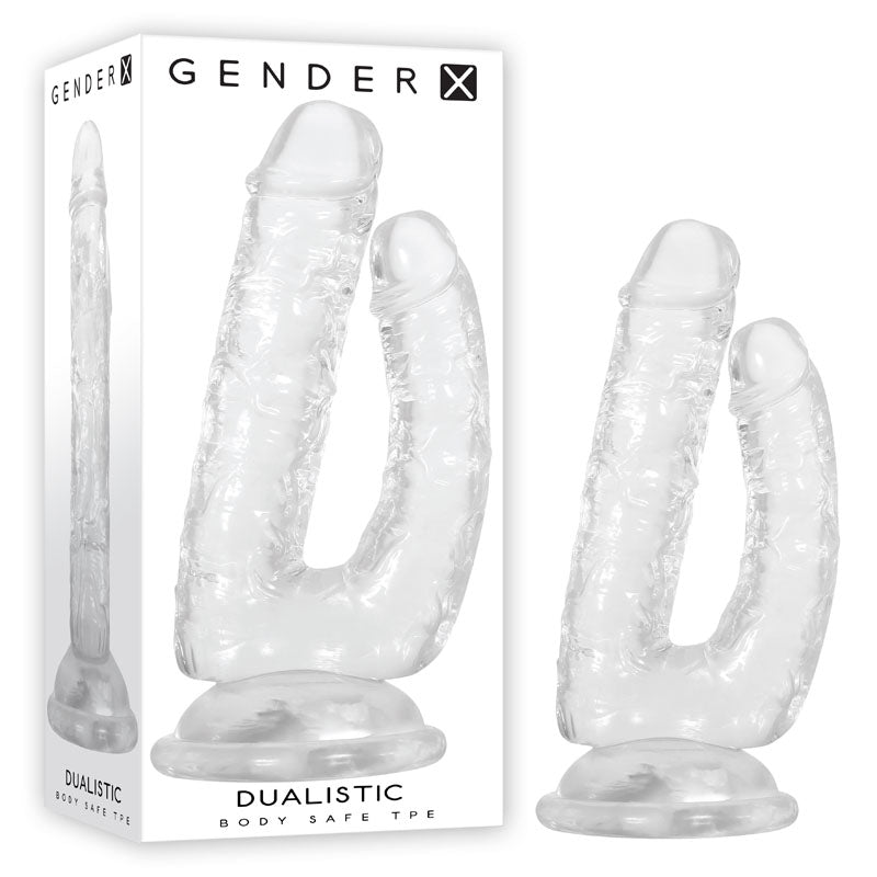 Gender X Dualistic- Clear 23.5cm Double Penetrating Dong