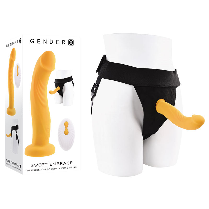 Gender X Sweet Embrace - Yellow Strap-On with Remote