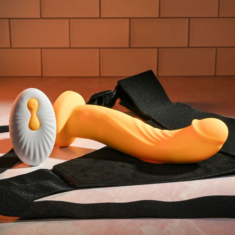 Gender X Sweet Embrace - Yellow Strap-On with Remote Control