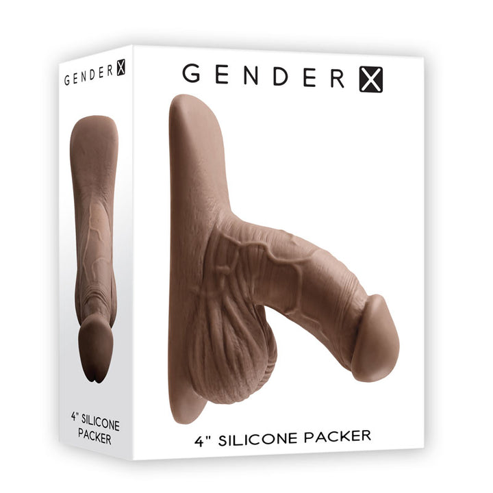 Gender X 4 Inch Silicone Penis Packer Dark - Brown