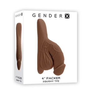 Gender X 4 Inch Penis Packer Dark - Brown