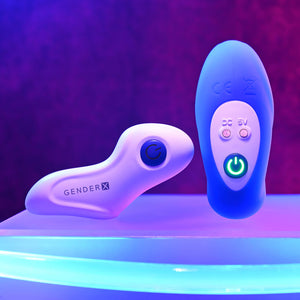 Gender X Beaded Pleasure Vibrating Anal Beads with Remote Control - Blue