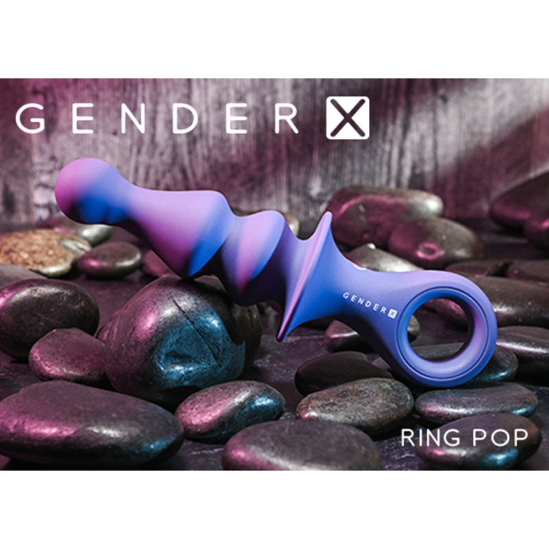 Gender X Ring Pop - Dark Blue Vibrating Anal Plug