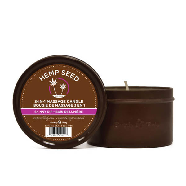 Earthly Body Hemp Seed 3-In-1 Massage Candle - Skinny Dip Scent