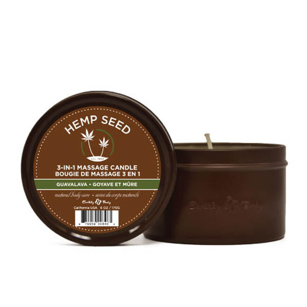 Hemp Seed 3-In-1 Massage Candle - Guavalava (Guava & Blackberry) - 170 g