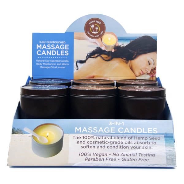 Hemp Seed 3-In-1 Massage Candle -display