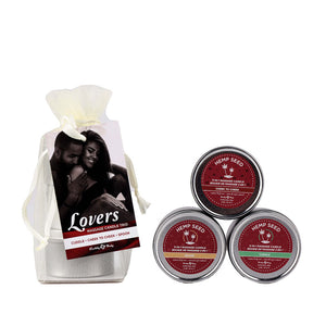 Earthly Body Hemp Seed Lovers Massage Candles Mini Scented Trio