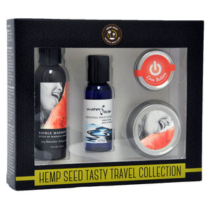 Earthly Body Hemp Seed Tasty Travel Collection  -  Watermelon Scent Lotion Kit  -  4 Piece Set