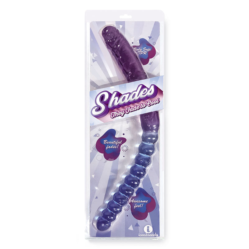 Shades 17 Inch Jelly Double Dong - Violet/Blue
