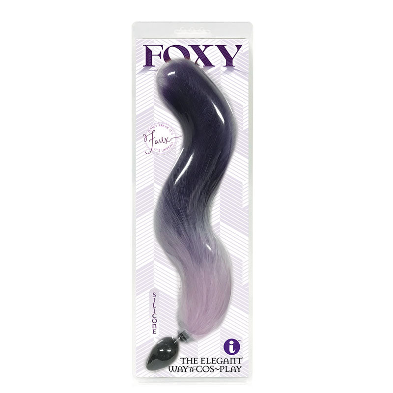 Foxy Fox Tail 18 Inch Butt Plug Tail - Purple Gradient