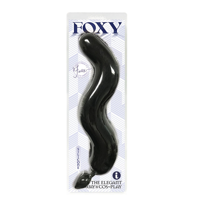 Foxy Fox Tail 18 Inch Butt Plug Tail - Black