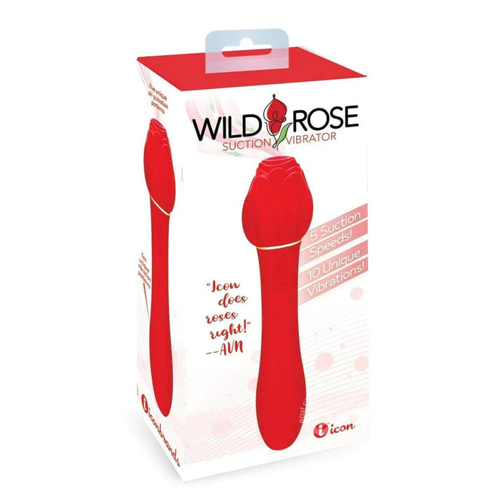 Wild Rose Suction Air Pulse Stimulator and Vibrator - Red