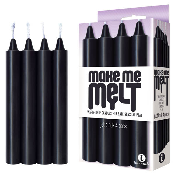 Make Me Melt Drip Candles - Jet Black - 4 Pack