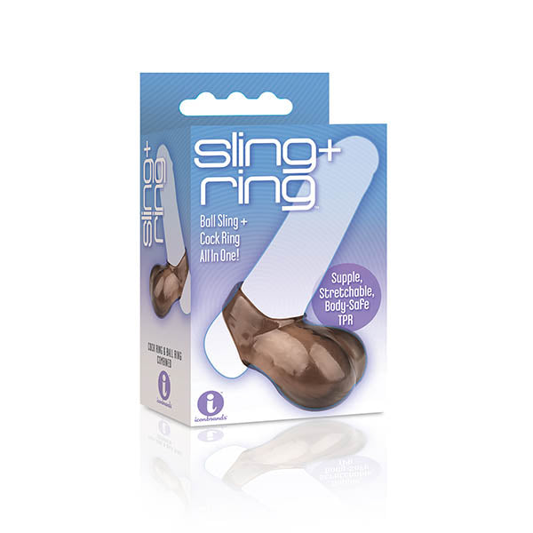 The 9's Sling and Ring - Black Cock & Balls Ring